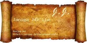 Janiga Júlia névjegykártya